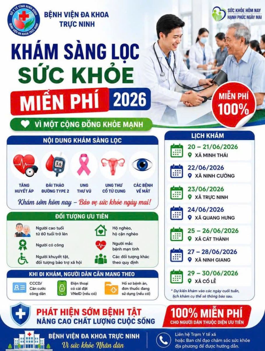 BỆNH VIỆN MẮT NAM ĐỊNH ĐỒNG HÀNH TRONG CHIẾN DỊCH KHÁM SỨC KHỎE MIỄN PHÍ TOÀN DÂN NĂM 2026