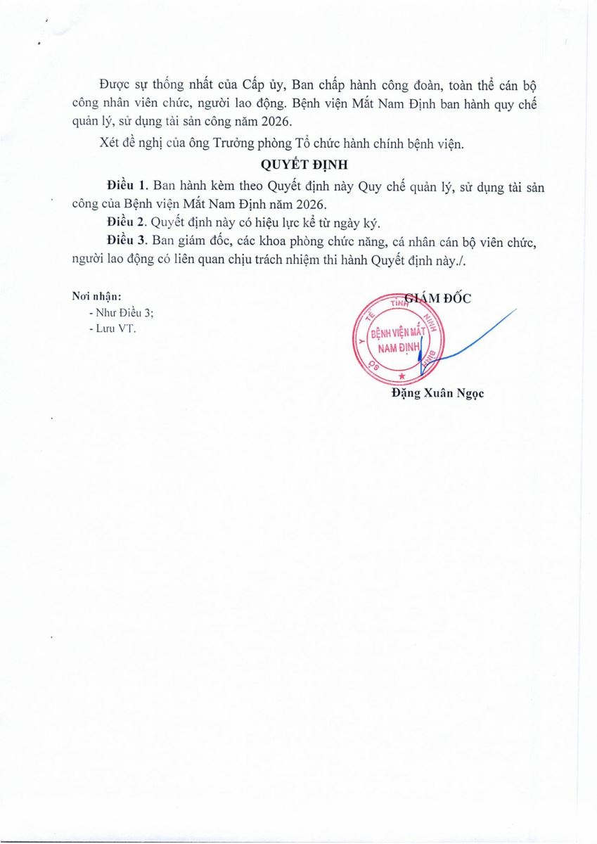 Quyết định vv ban hành Quy chế quản lý, sử dụng tài sản công năm 2026