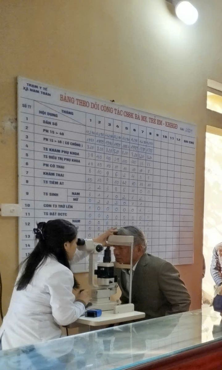 Khám mắt và cấp thuốc miễn phí cho nhân dân xã Nam Toàn, huyện Nam Trực, tỉnh Nam Định