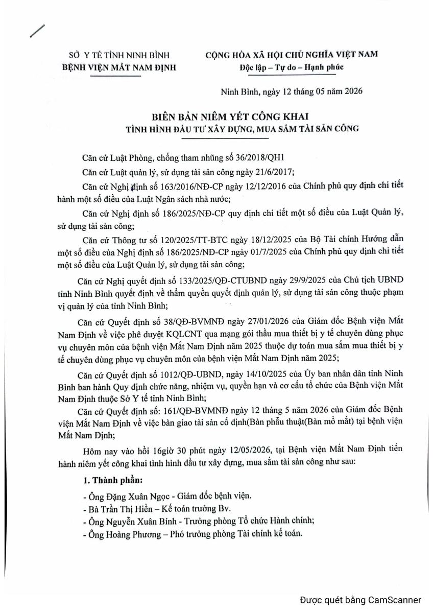 BB niêm yết công khai ngày 12-5-2026