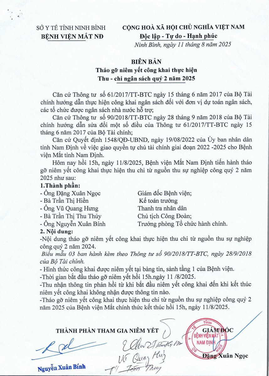 Công khai tình hình thực hiện dự toán thu chi năm 2025 quý 2