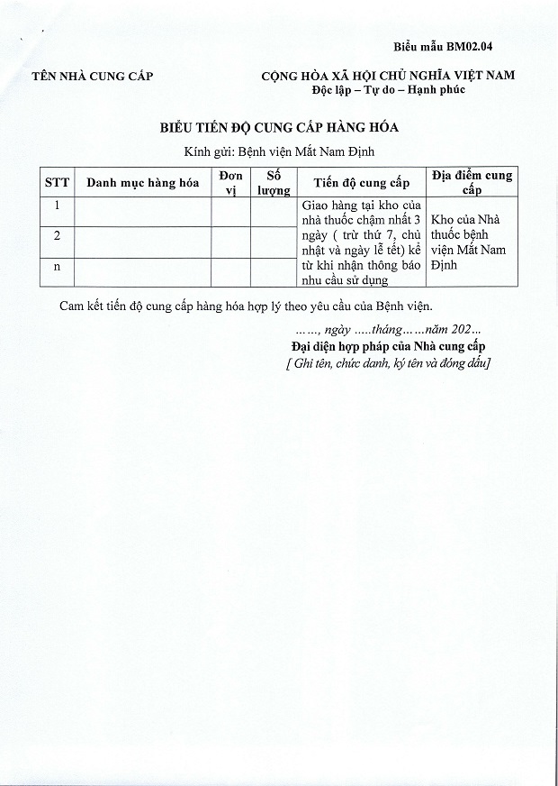 Thông báo đề nghị gửi HS tham dự xét chọn NCC hàng hoá cho hoạt động Nhà thuốc năm 2026 – 2027