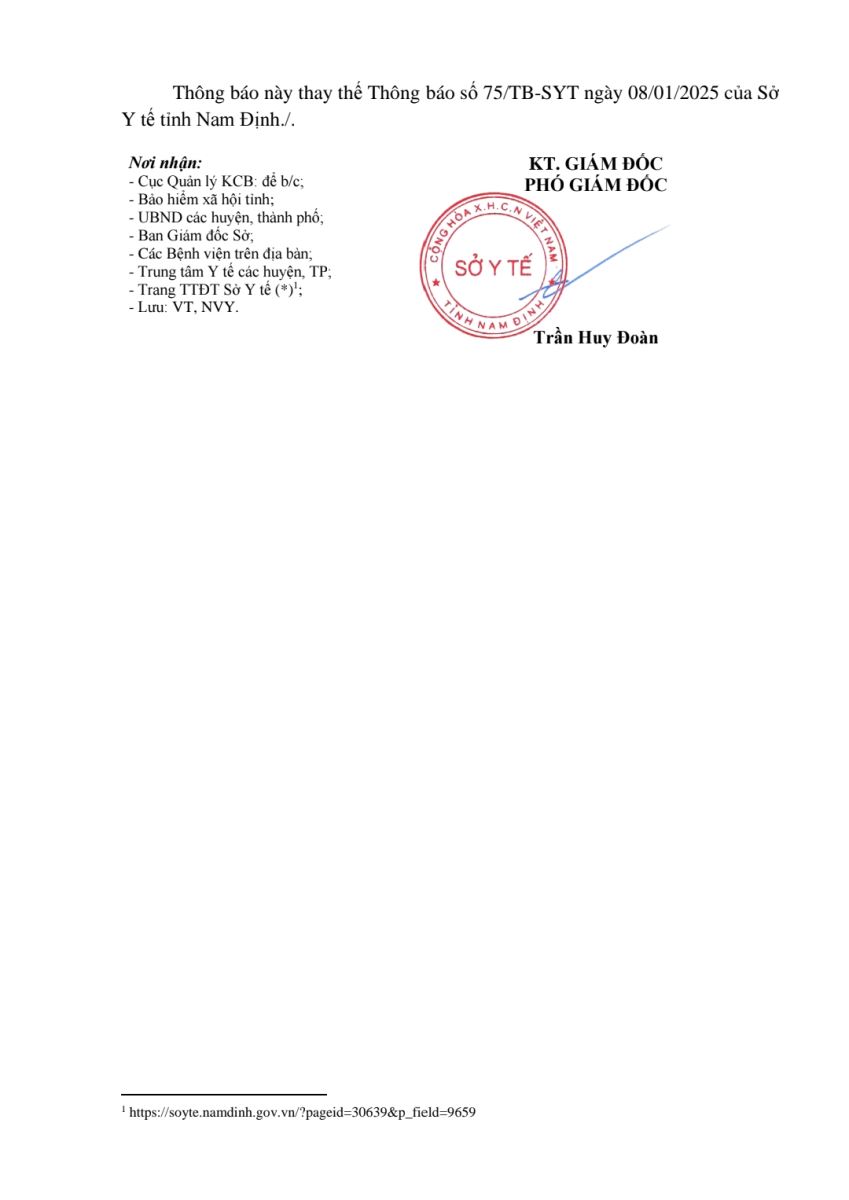 Thông báo Kết quả xếp cấp chuyên môn kỹ thuật cơ sở khám bệnh, chữa bệnh