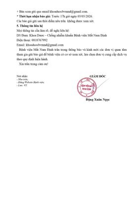 Thư mời báo giá dịch vụ quan trắc môi trường lao động