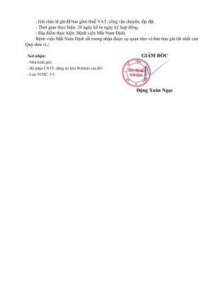 Thư mời báo giá số 11 năm 2026